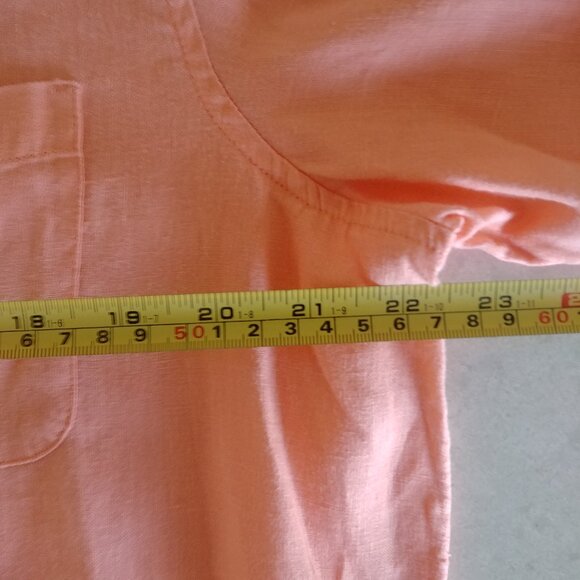 J Jill 100% linen soft orange cantaloupe embroidered tunic top button down Large - Picture 15 of 16